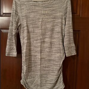 Elegant Heather Maternity Gray Long Sleeve Top